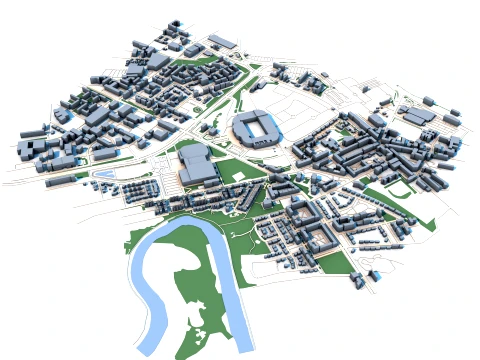 Celtic Park &agrave; Glasgow en &Eacute;cosse Carte Modèle 3D