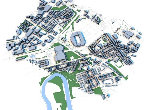 Celtic Park in Glasgow Scotland Map 3D Model