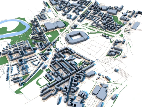 Celtic Park in Glasgow Scotland Map 3D Model
