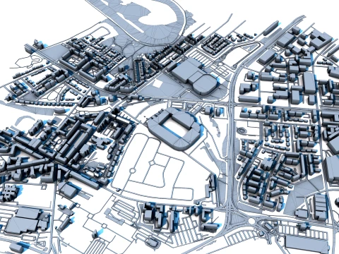 Celtic Park in Glasgow Scotland Map 3D Model