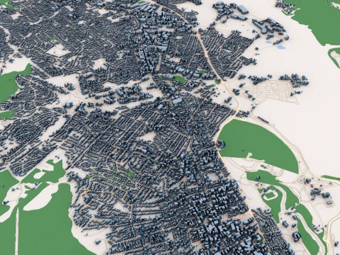 Paysage urbain Hobart Australie Carte Modèle 3D