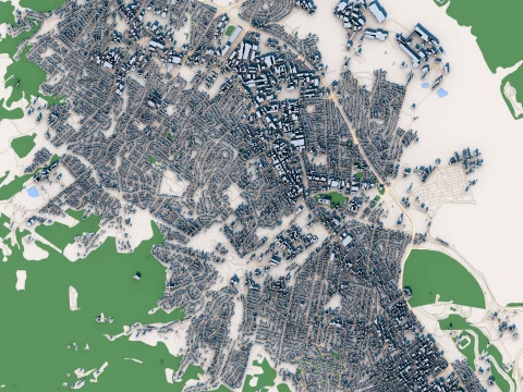 Cityscape Hobart Australia Map 3D Model