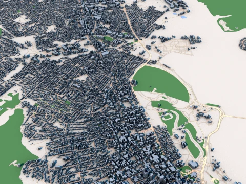 Cityscape Hobart Australia Map 3D Model