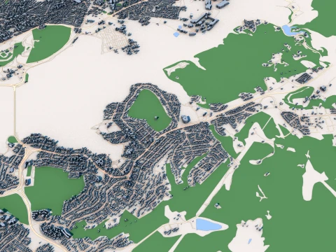 Cityscape Hobart Australia Map 3D Model