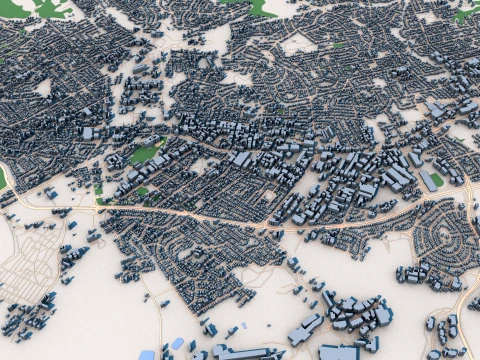 Cityscape Hobart Australia Map 3D Model