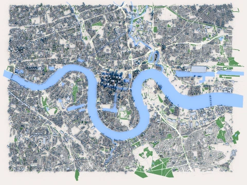 Cityscape London England Map 3D Model