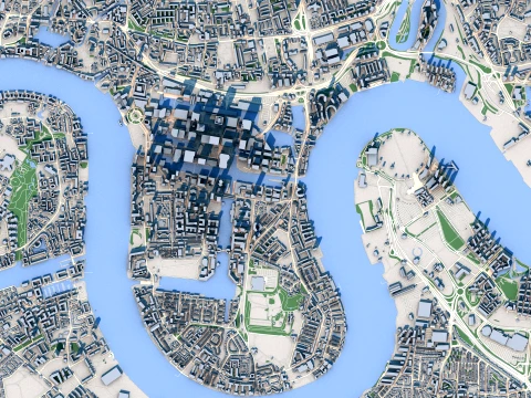 Cityscape London England Map 3D Model