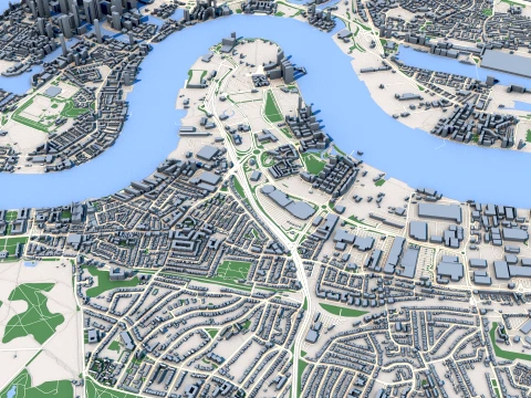Cityscape London England Map 3D Model