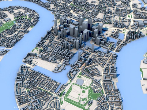 Cityscape London England Map 3D Model