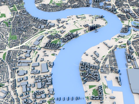 Cityscape London England Map 3D Model
