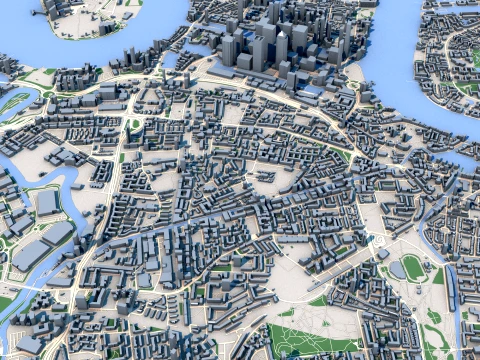 Cityscape London England Map 3D Model
