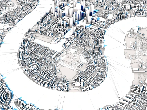 Cityscape London England Map 3D Model
