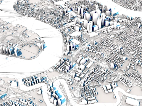 Cityscape London England Map 3D Model