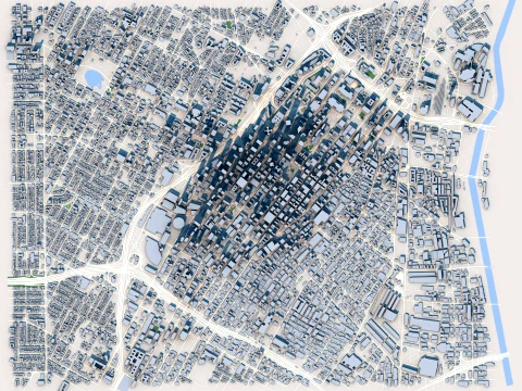 Cityscape Los Angeles United States Map 3D Model