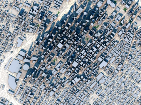 Cityscape Los Angeles United States Map 3D Model