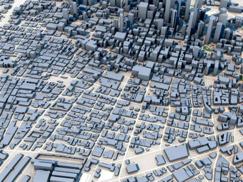 Cityscape Los Angeles United States Map 3D Model