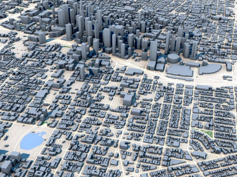Cityscape Los Angeles United States Map 3D Model