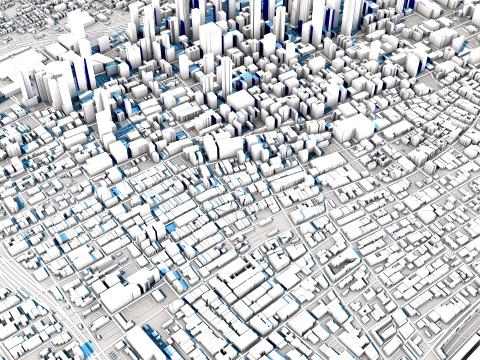 Cityscape Los Angeles United States Map 3D Model