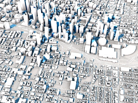 Cityscape Los Angeles United States Map 3D Model