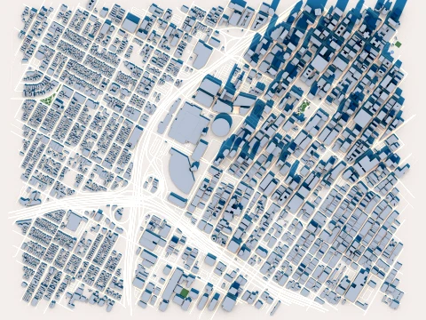 Cityscape Los Angeles United States Map Vol2 3D Model