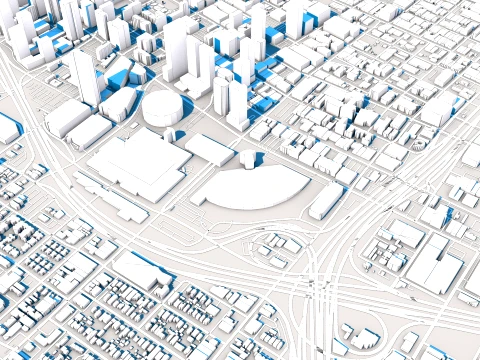 Cityscape Los Angeles United States Map Vol2 3D Model