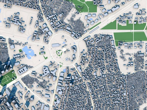 Cityscape Manila Philippines Map 3D Model