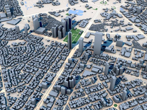 Cityscape Manila Philippines Map 3D Model