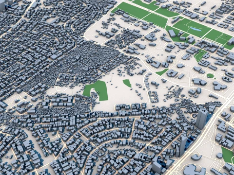 Cityscape Manila Philippines Map 3D Model