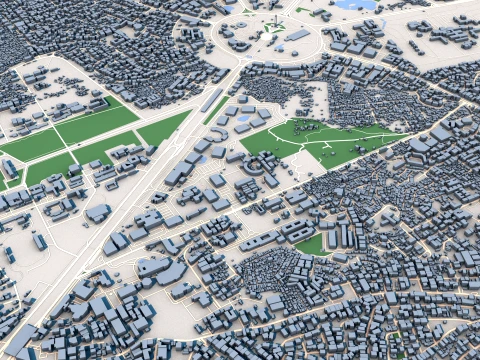 Cityscape Manila Philippines Map 3D Model