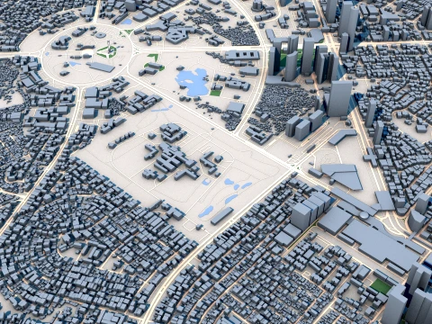 Cityscape Manila Philippines Map 3D Model