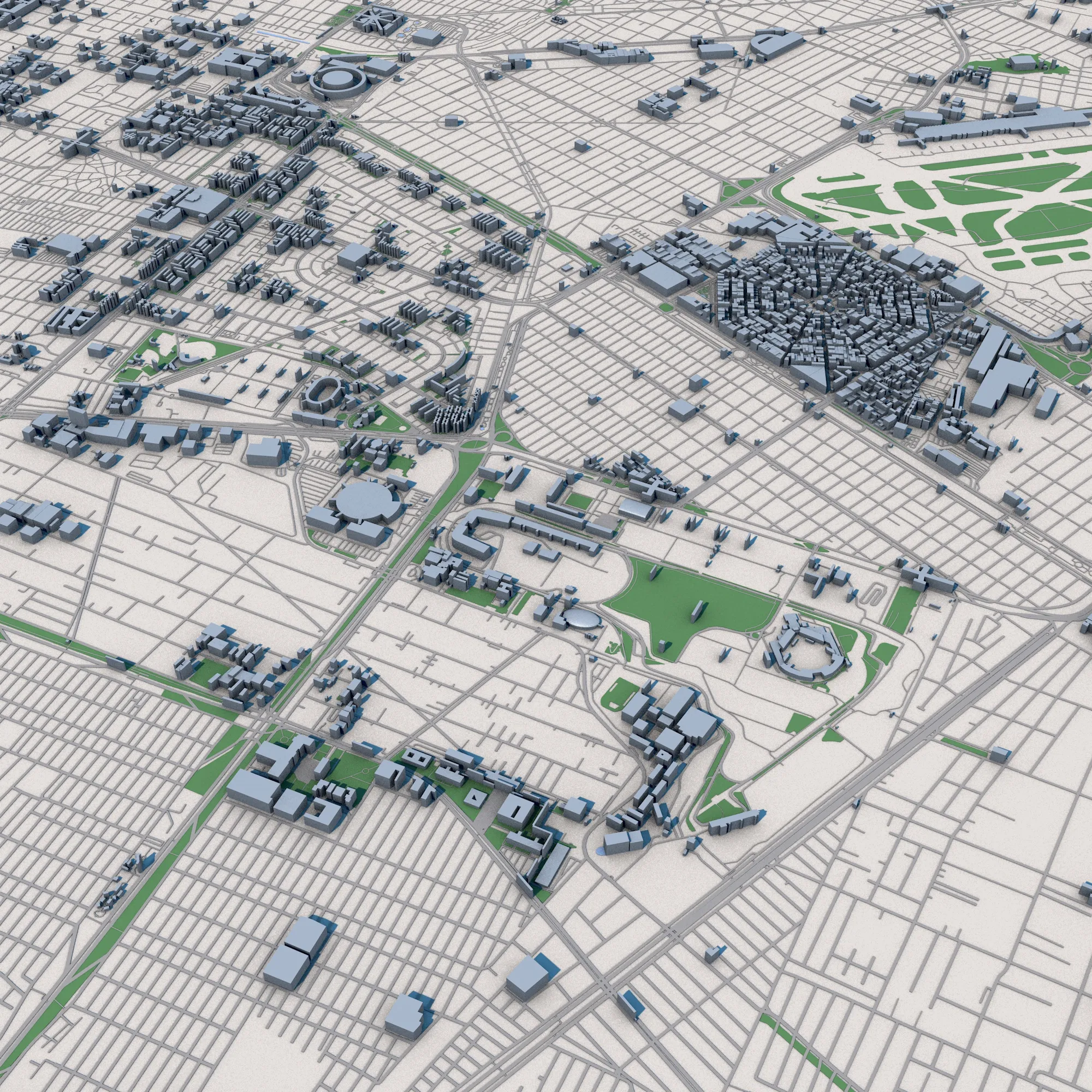 Cityscape Mexico in Mexico Map 3D Model .c4d .max .obj .3ds .fbx .stl .blend 