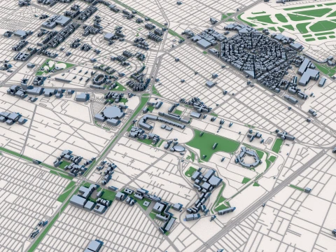 Paysage urbain du Mexique au Mexique Carte Modèle 3D