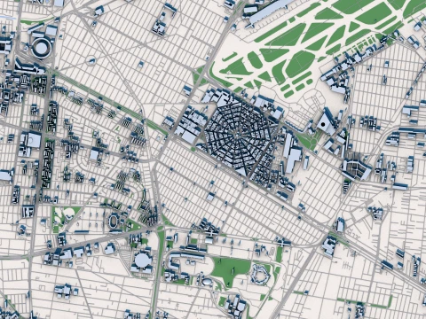 Cityscape Mexico in Mexico Map 3D Model