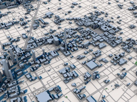 Cityscape Mexico in Mexico Map 3D Model