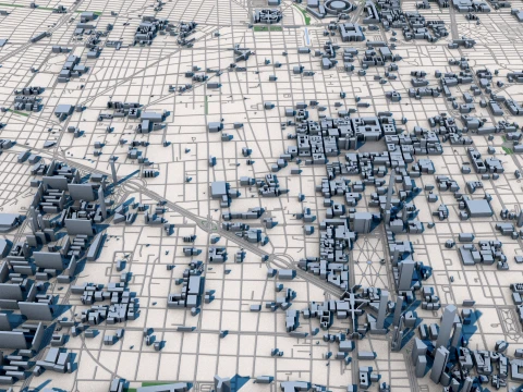 Cityscape Mexico in Mexico Map 3D Model