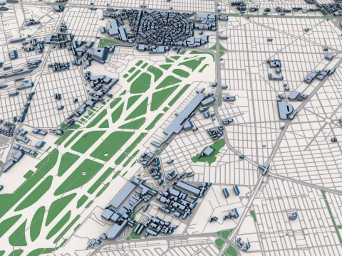 Cityscape Mexico in Mexico Map 3D Model