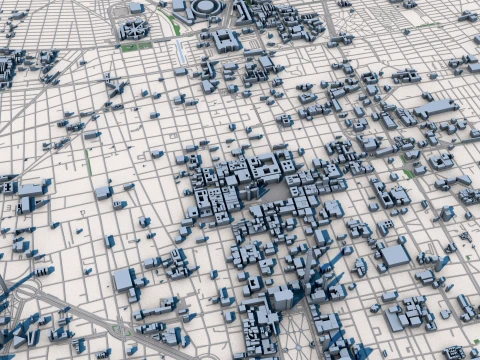 Cityscape Mexico in Mexico Map 3D Model