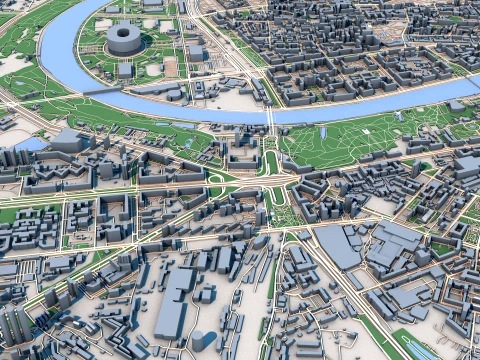 Paysage urbain Moscou Russie Carte Modèle 3D