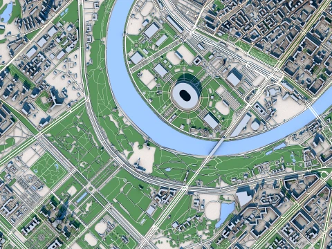 Cityscape Moscow Russia Map 3D Model