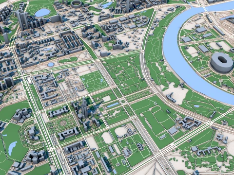 Cityscape Moscow Russia Map 3D Model