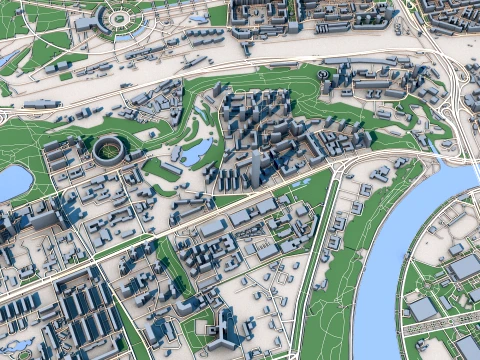 Cityscape Moscow Russia Map 3D Model
