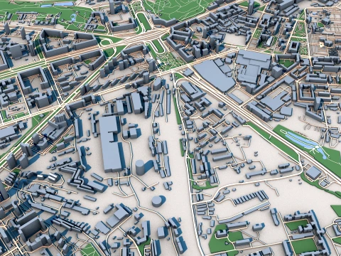 Cityscape Moscow Russia Map 3D Model