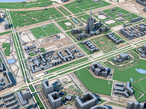 Cityscape Moscow Russia Map 3D Model