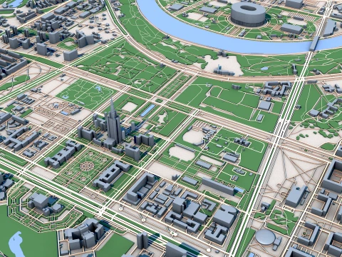 Cityscape Moscow Russia Map 3D Model