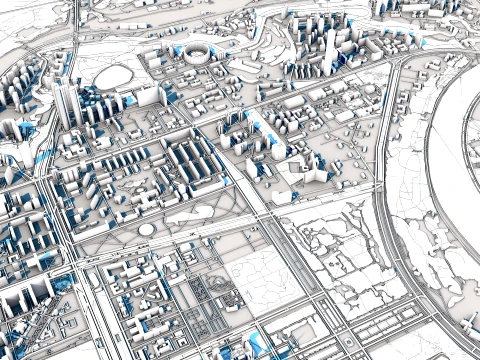 Cityscape Moscow Russia Map 3D Model