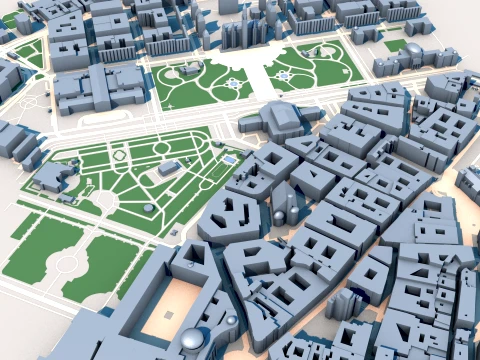 Burgtheater Wiedeń Austria Mapa Model 3D