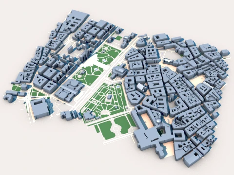 Burgtheater Vienna Austria Map 3D Model