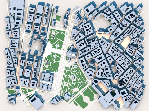 Burgtheater Vienna Austria Map 3D Model