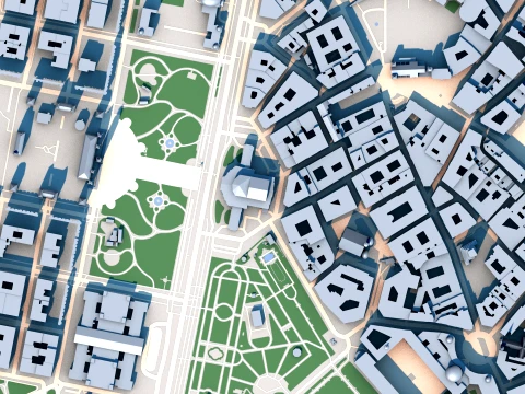 Burgtheater Vienna Austria Map 3D Model