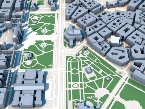Burgtheater Vienna Austria Map 3D Model